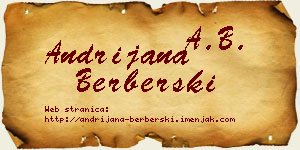 Andrijana Berberski vizit kartica